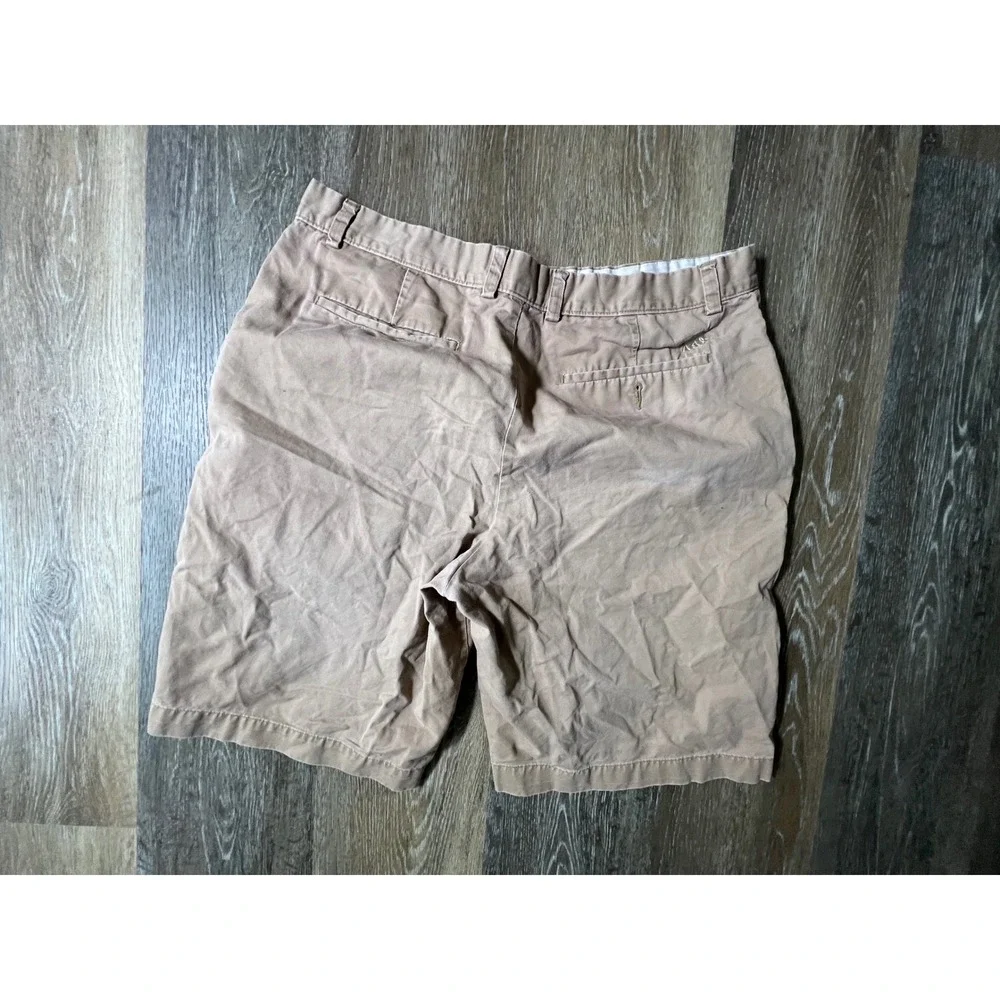 Banana Republic Chino‎ Shorts Mens 35 Tan Khaki Flat Front Cotton Twill Casual